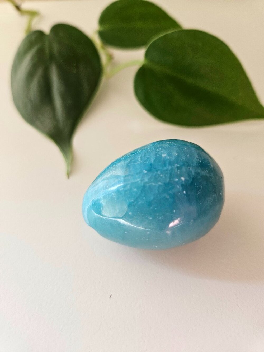Small Polished Amazonite Crystal Egg - Beautiful Aqua Tone
